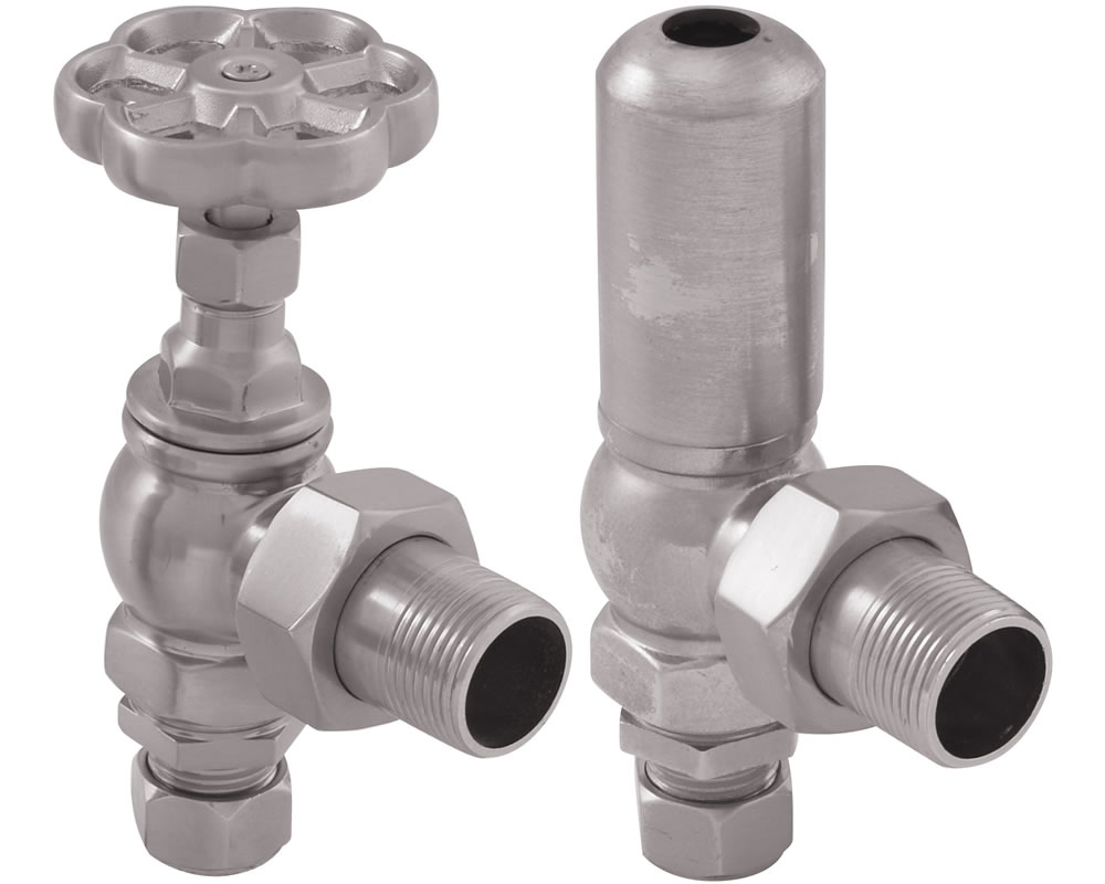 HAN016 Впускной ручной клапан радиатора Daisy Wheel 15 мм (сатинированный никель) Сarronheating  - Вид №1