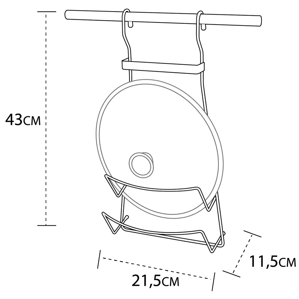 Полка для крышек Delinia 21x11.5x43 см сталь цвет хром STLM-2118578 - Вид №7