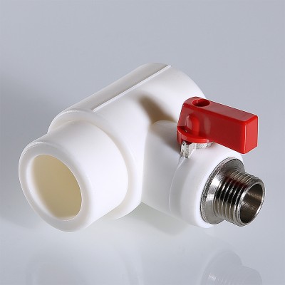 VTp.781.0.04004 Фитинг полипропиленовый – тройник коллекторный полипропиленовый с шаровым краном Valtec 40 мм х 1/2"  - Вид №1