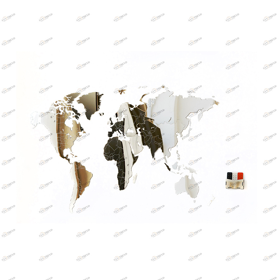 Карта-пазл зеркальная 90х54 см Wall Decoration Exclusive MIMI ДИЗАЙНЕРСКИЕ 00-3880746 Зеркальный 