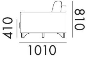 Grado Design 3-х местный тканевый диван с шезлонгом Pent Pen-sf-lc - Вид №6