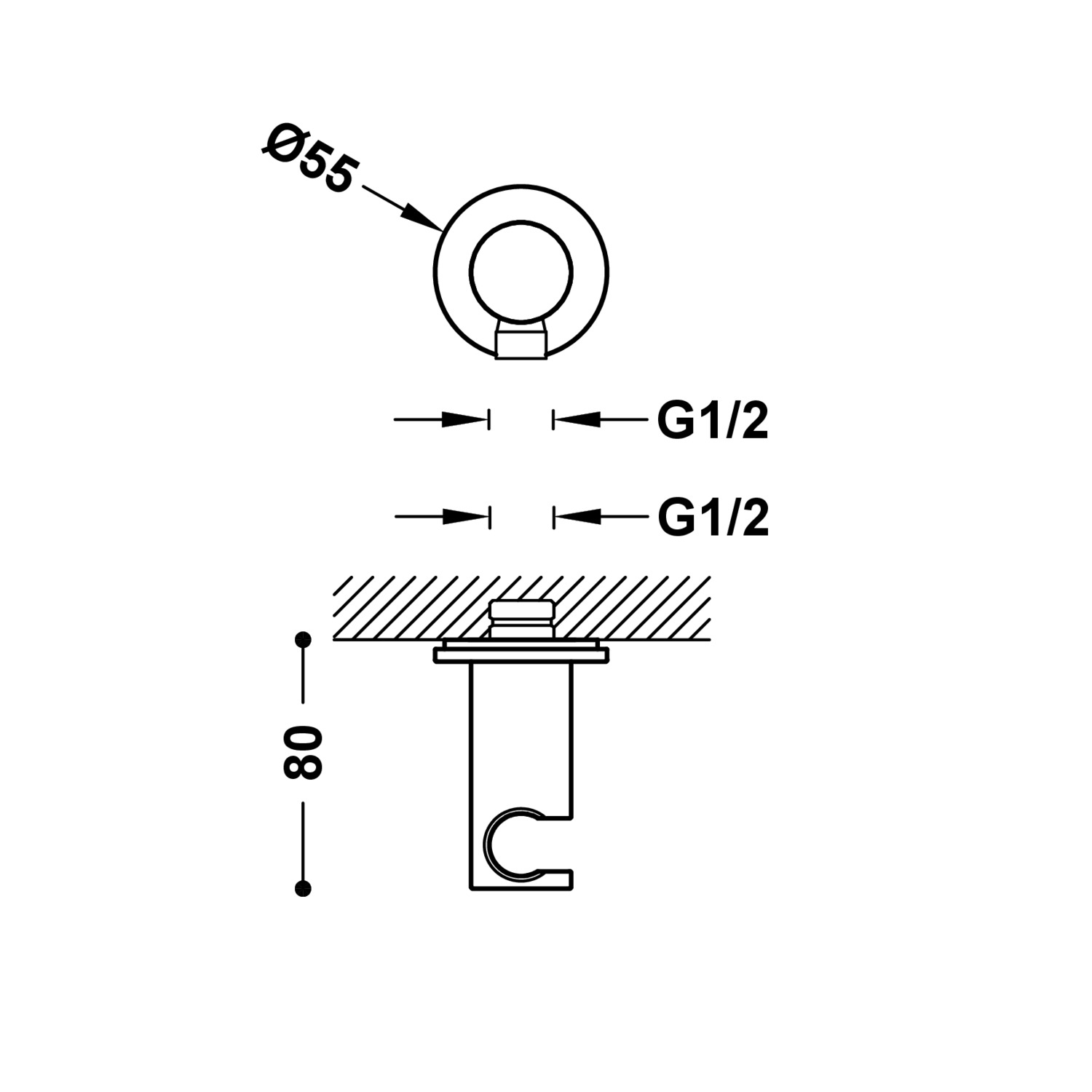 Стационарная опора с подачей воды для ручного душа и шланга-21518201 TRES RICAMBI - Вид №1
