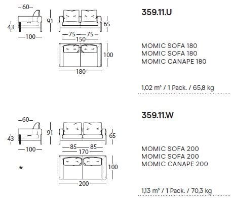 2-местный кожаный диван SANCAL Momic ARCH-00002129 - Вид №2
