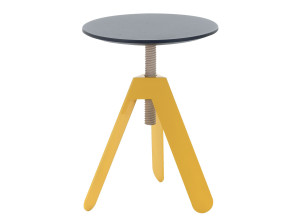 Журнальный столик с регулируемой высотой из стали и дерева