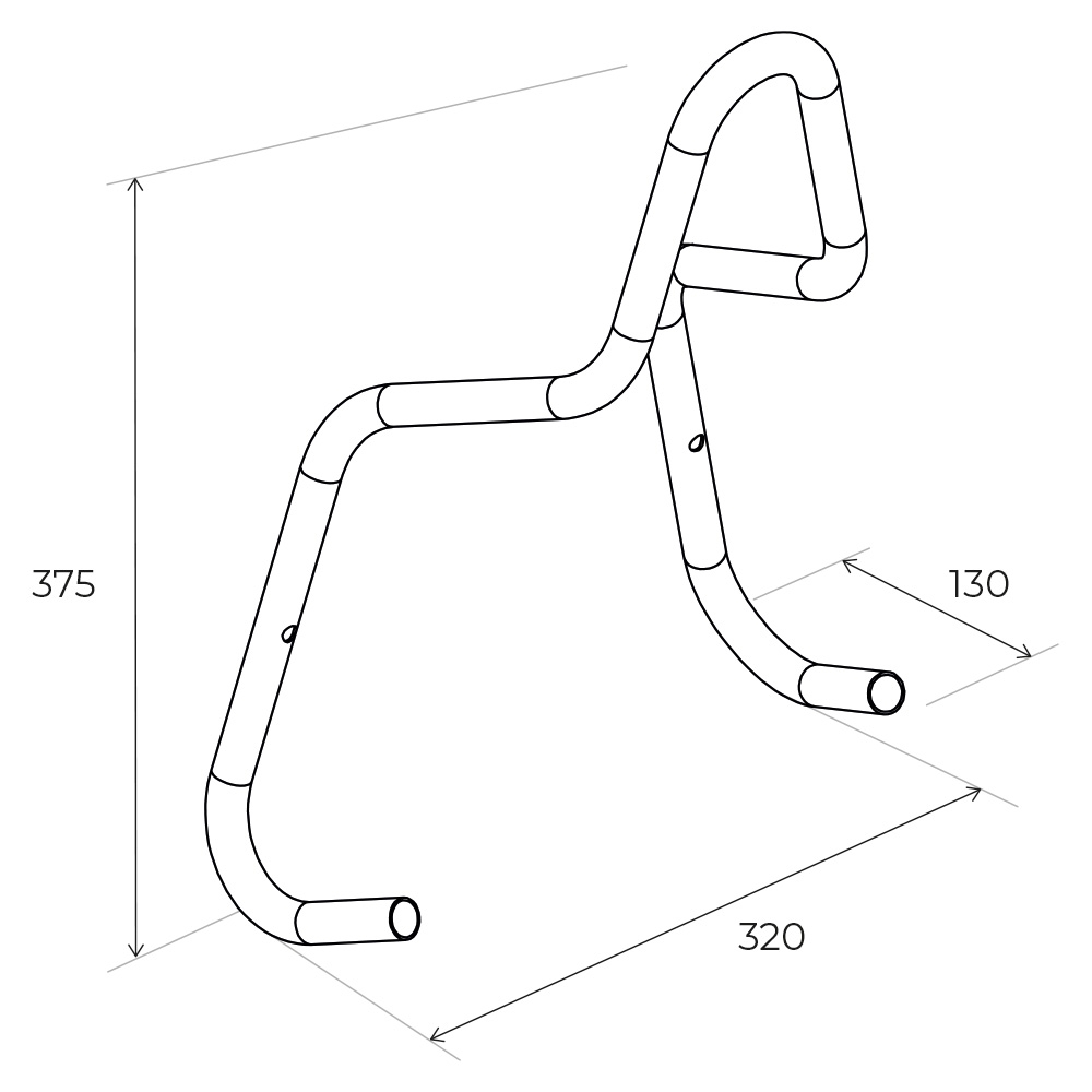 Универсальный крючок , 320х375х130 мм, черный LJPS0119 Public Steel Россия  - Вид №5