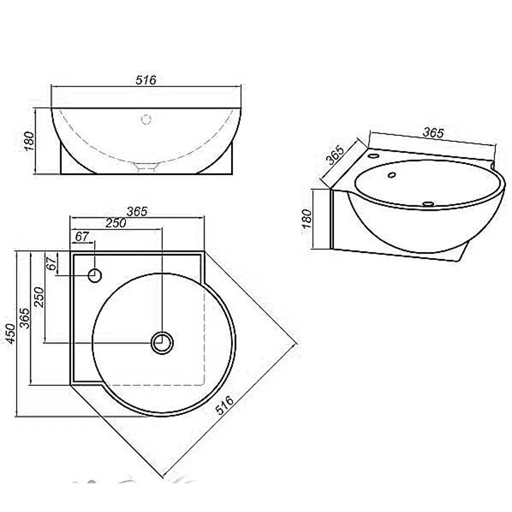 Раковина AQWELLA Дельта 45 см - компактное решение для вашей ванной 18533489 STLM-0011142 - Вид №2