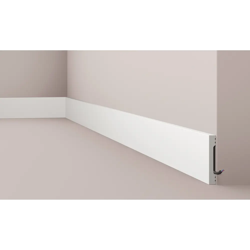NMC Напольный плинтус квадратный белый 10х200 см из полистирола 84953810 STLM-0057333 - Вид №4