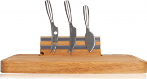 10640468 Boska Набор для сыра Boska "Party" (доска из дуба с магнитами 34х26х4,5см и 3 ножа), п/у Дерево