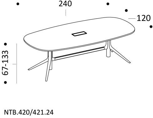 ICF Прямоугольный стол для совещаний, регулируемый по высоте, с системой управления кабелями Notable sun-id-1370700 - Вид №26