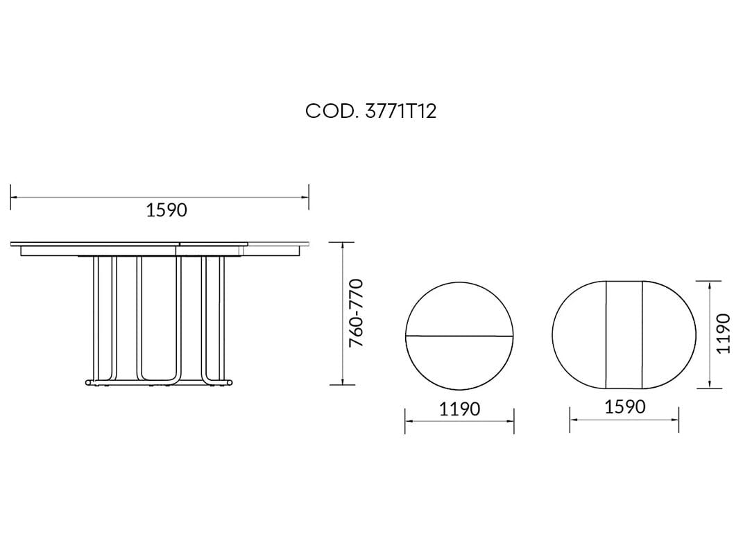 Раздвижной стол в HPL ALMA DESIGN масштаб ARCH-00108898 - Вид №2