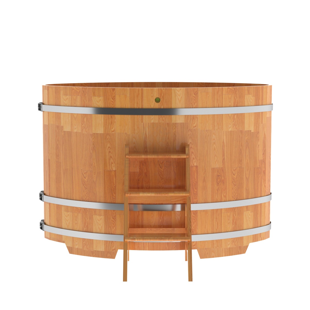 1532 Купель овальная из сращенных ламелей лиственницы 1,02х1,68х1,2 натуральная Alyarus  - Вид №3