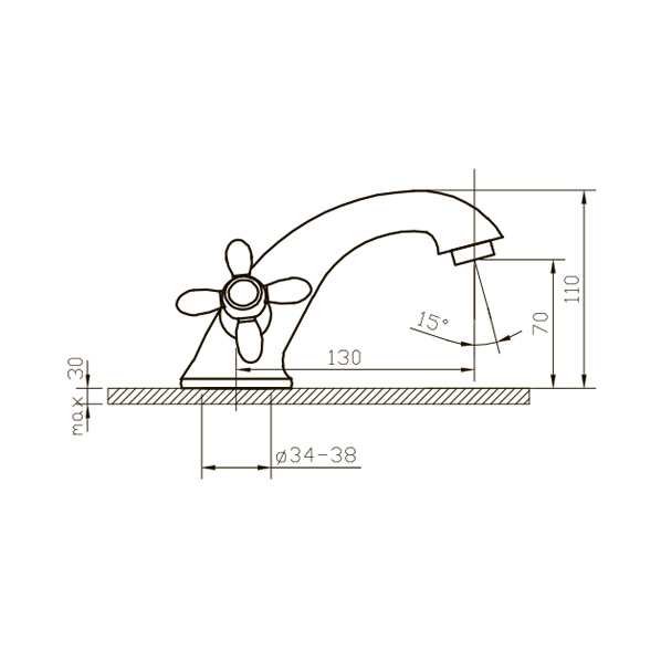 042 Turbo  Смеситель для умывальника  ARGO kran 042turbo - Вид №1