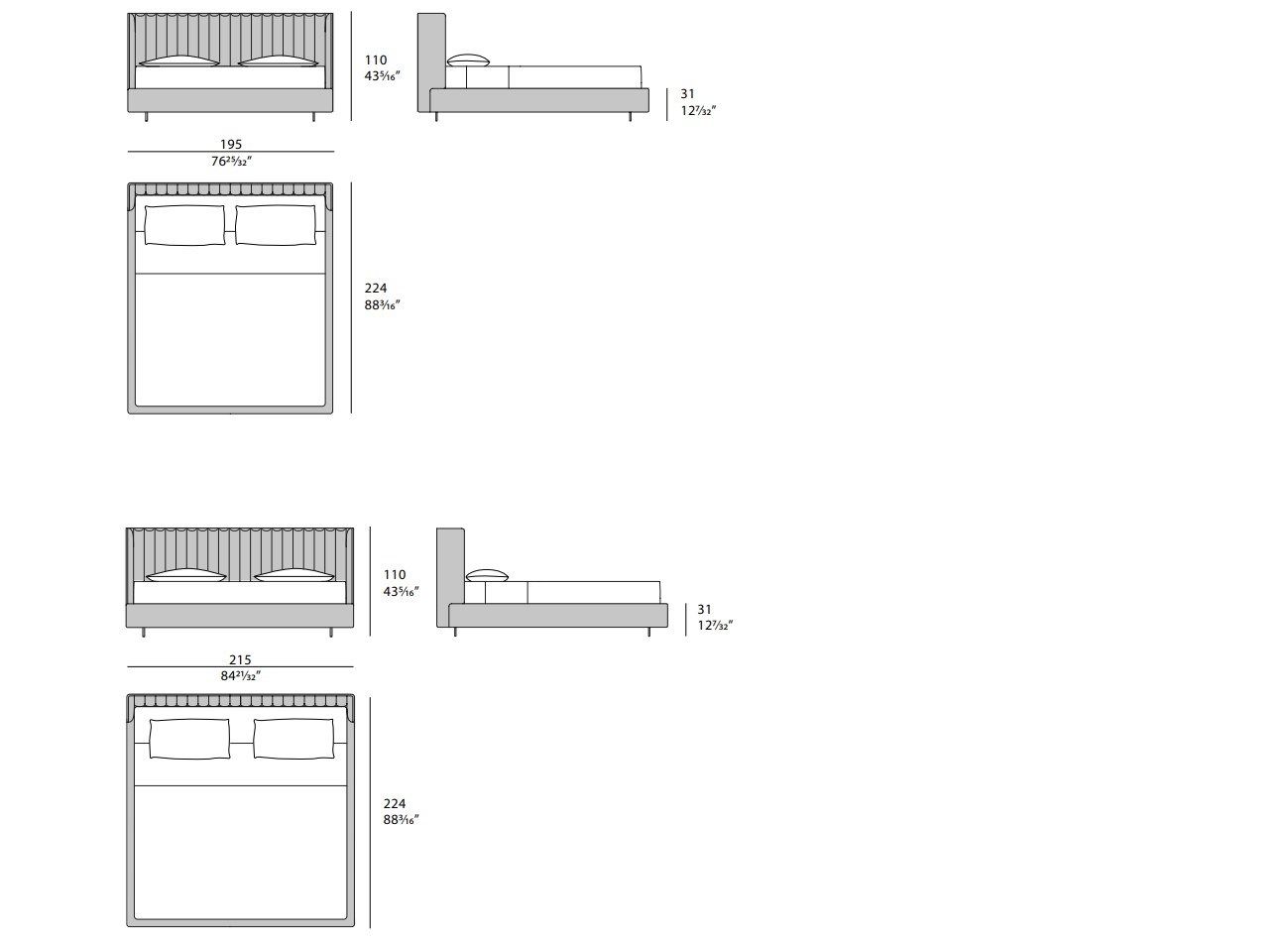 Кожаная двуспальная кровать Turri Net ARCH-00118048 - Вид №4