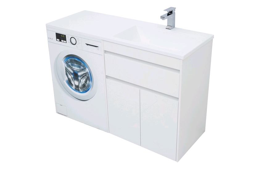 Тумба с раковиной Aquanet Токио 130 R белый (напольная, 1 ящик, 2 дверцы) 0023774600235502 - Вид №3