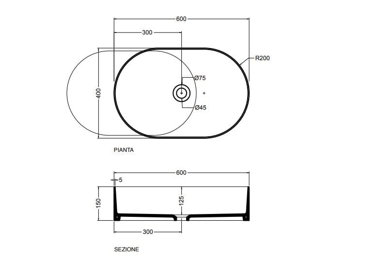 Керамическая столешница овальная раковина Axa Mate ARCH-00083574 - Вид №6
