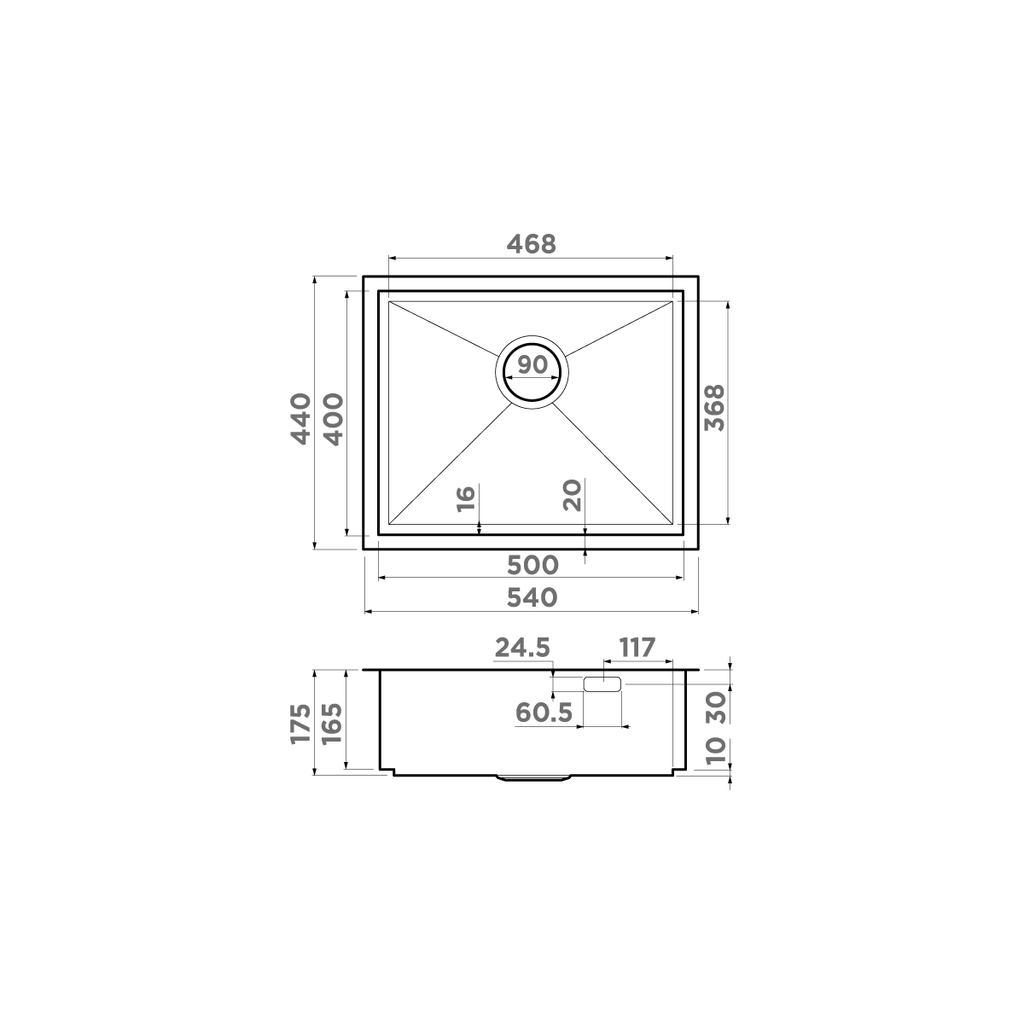 Кухонная мойка Kasen 54-16 INT IN OMOIKIRI 4997059 - Вид №5