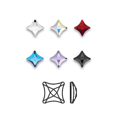 2494 ММ Страз неклеевой Crystal 6 х 6 мм кристалл белый (crystal 001) Сваровски 