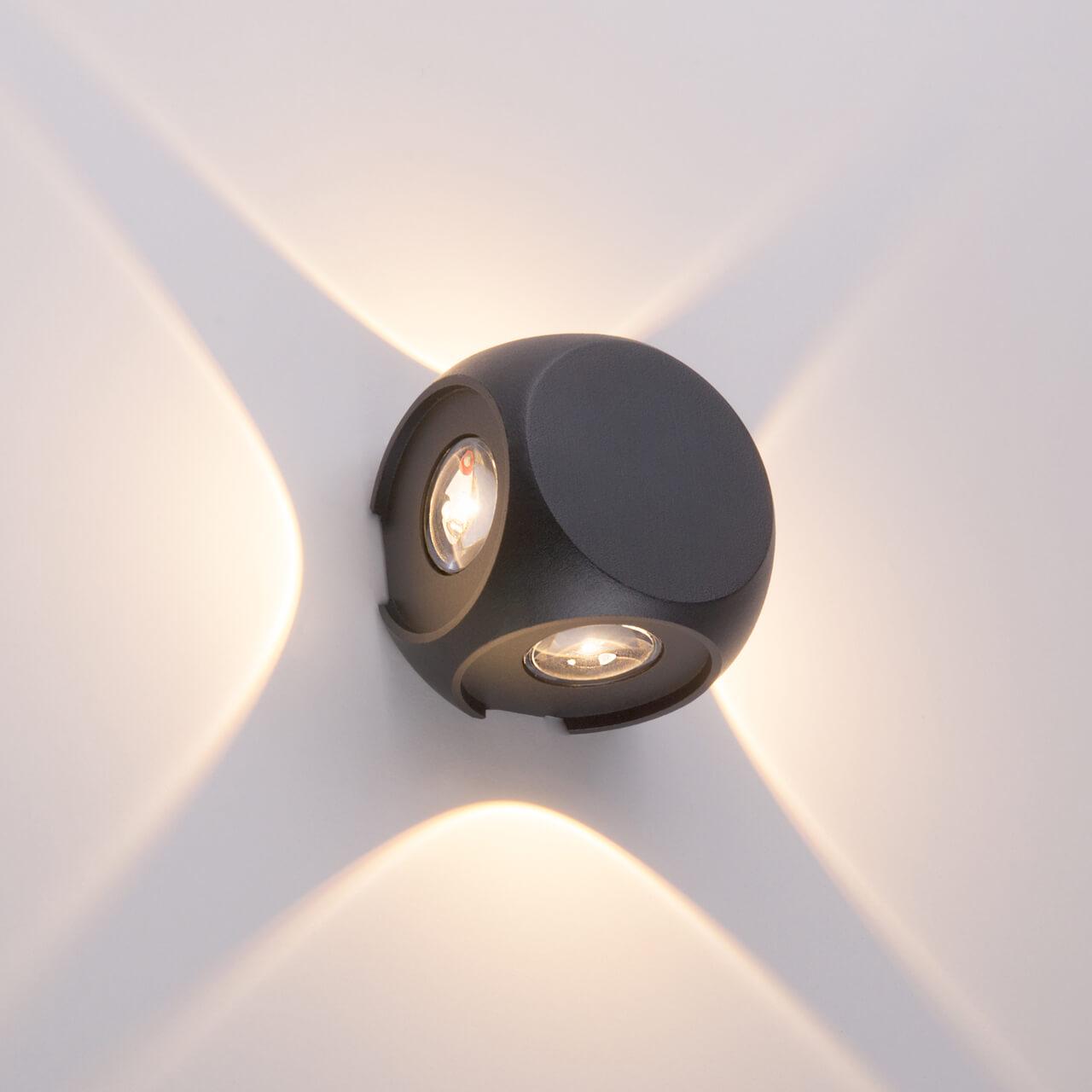 Уличный настенный светильник светодиодный 6х6,5х6,5 см черный Techno LED 4690389147739 ELEKTROSTANDARD - 00-3898451 Черный  - Вид №3