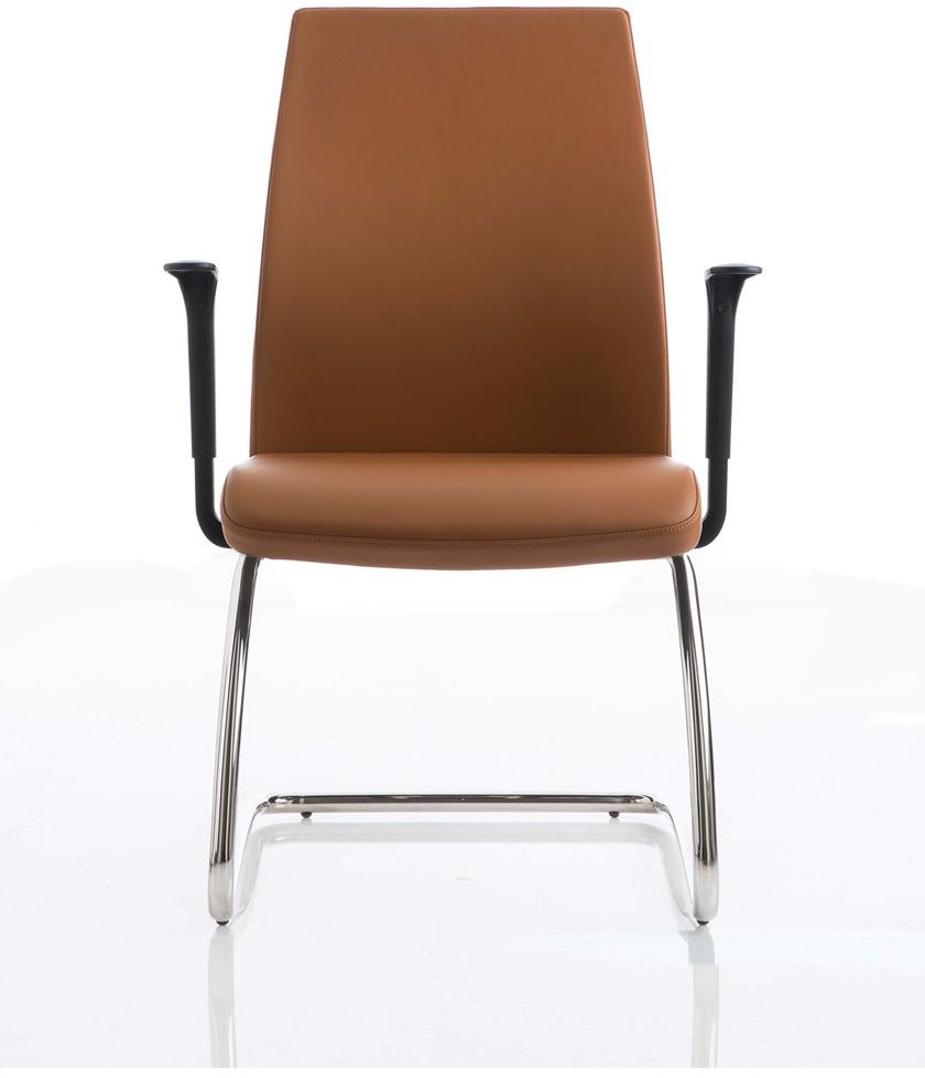 Luxy Кожаное офисное кресло на санях с подлокотниками Smartoffice 4offi02, 4offi04  - Вид №3