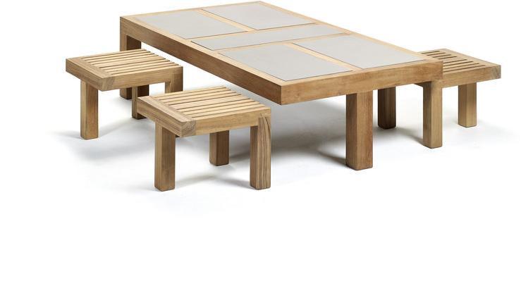 Royal Botania Низкий прямоугольный садовый столик из керамики Nara sun-id-1370587 - Вид №6