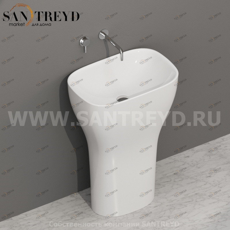 GEM60BI Напольная раковина стоящая прямоугольная Ceramica Globo 