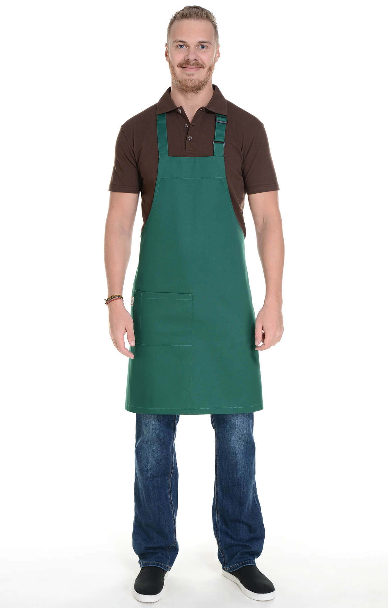 60127 Фартук с нагрудником dark green (темно-зеленый) HORECA  Одежда для официантов  размер  - Вид №6