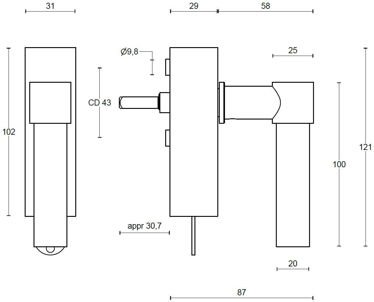 Formani Оконная ручка из нержавеющей стали dk с замком на пластине One Pbl20-dklock - Вид №1