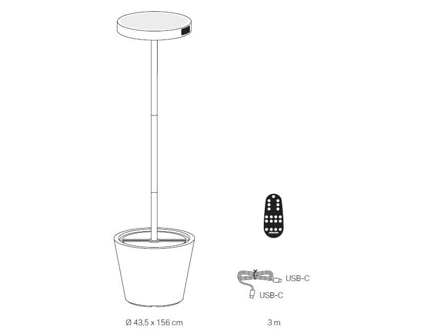Алюминиевая напольная перезаряжаемая напольная лампа Zafferano Poldina ARCH-00046031 - Вид №5