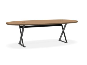 Овальный стол из стали и дерева