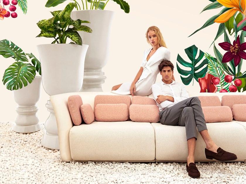 VONDOM Садовый диван из модульной ткани Suave sun-id-1385905 - Вид №3