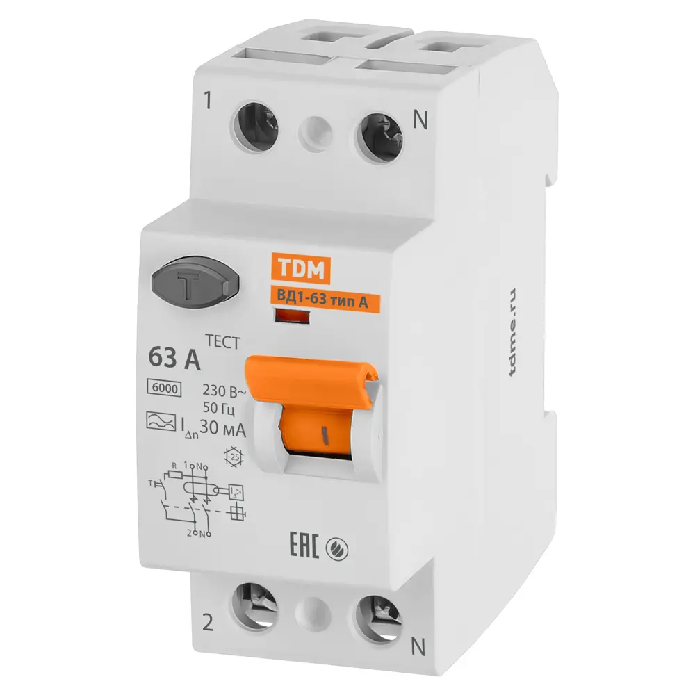 УЗО TDM Electric ВД1-63 — защита от токов утечки для дома и офиса 89347148 STLM-1109852