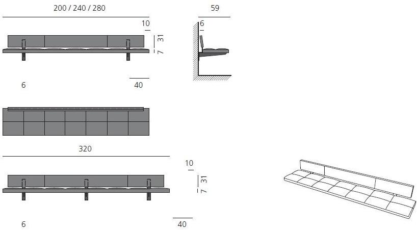 more Настенная скамья со спинкой Lax sun-id-1458103 - Вид №2