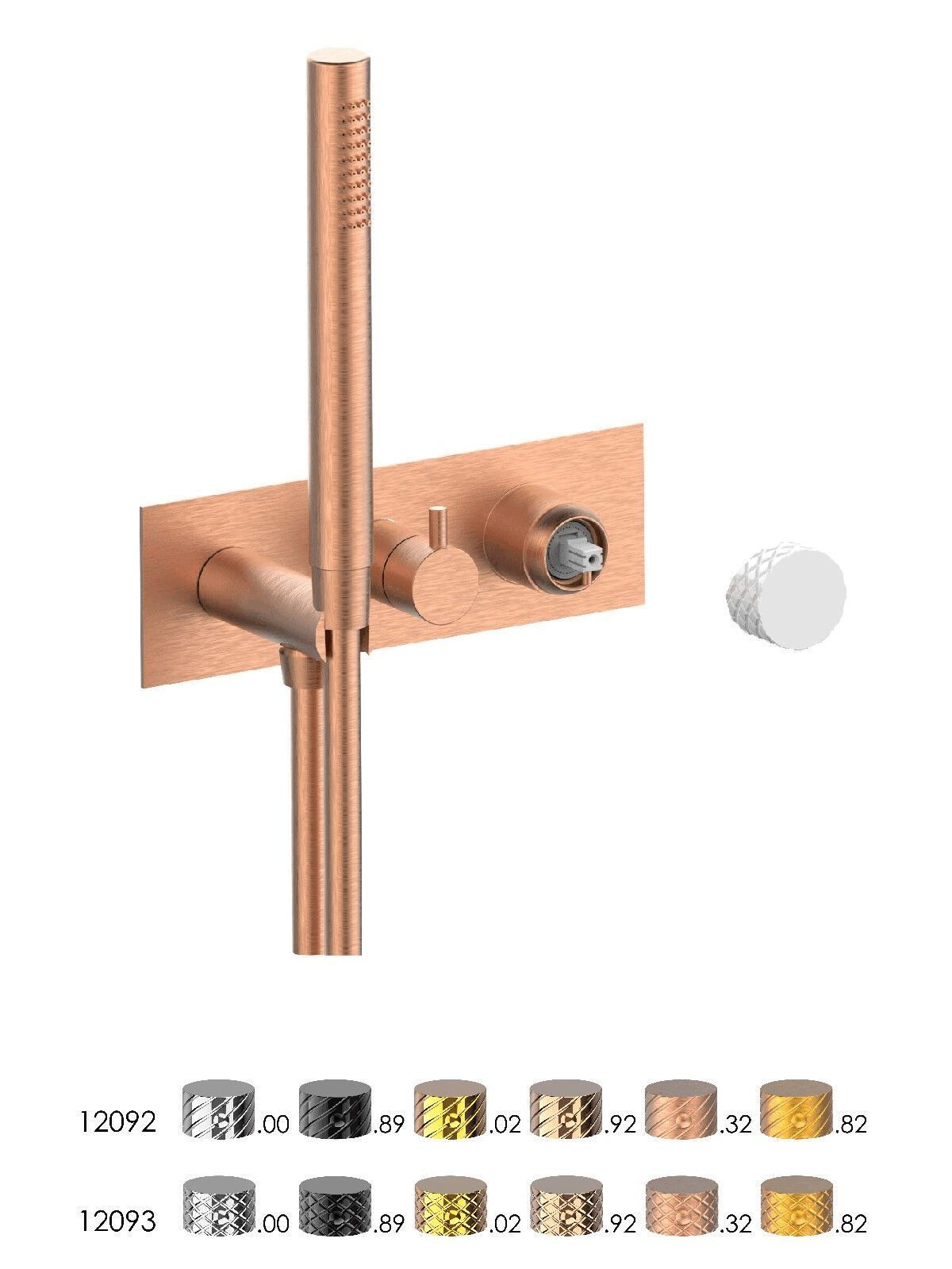 Настенный смеситель для ванны с 3 отверстиями и ручным душем Rubinetterie Frattini отдельная эстетика ARCH-00105690 - Вид №2