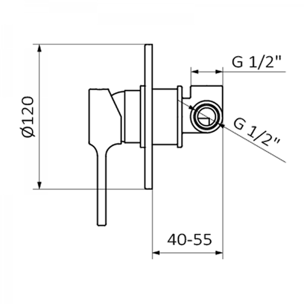 47115472 PREMIUM Черный Встроенный смеситель Черный GRB MIXERS Time - Вид №1