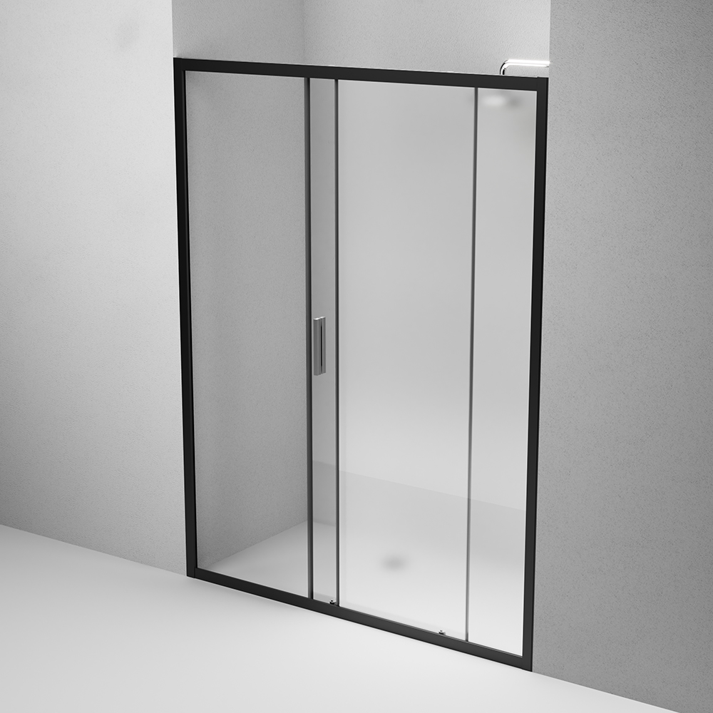 W90G-150-1-195BM Solo Дверь душевая 150х195 стекло матовое профиль черный матовый AM.PM Gem - Вид №4