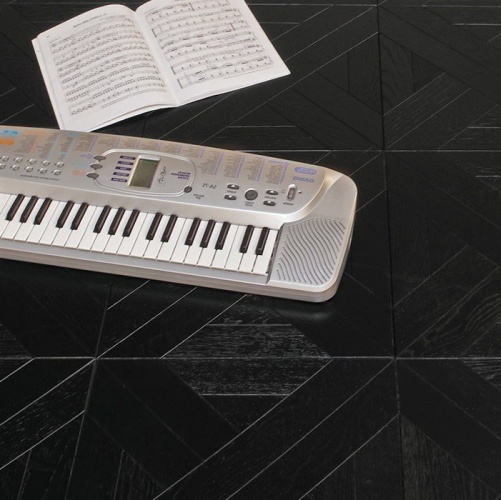 Модульный паркет Marco Ferutti Linea Linea Неро Черный Дуб с брашью (Текстурированная) 405х405 мм 2600600033 - Вид №6