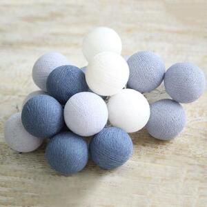 Гирлянда из хлопковых шариков от сети на 20 лампочек блюиш грей