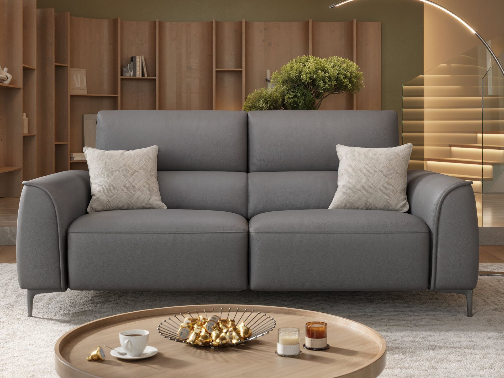 3-местный кожаный диван Sofanella Комо ARCH-00140905 - Вид №4