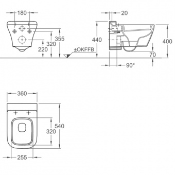 201400000 Подвесной унитаз настенный Белый Keramag  Германия  - Вид №1