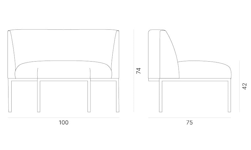 Изогнутый диван из ткани Quadrifoglio Group Design Living ARCH-00130279 - Вид №8