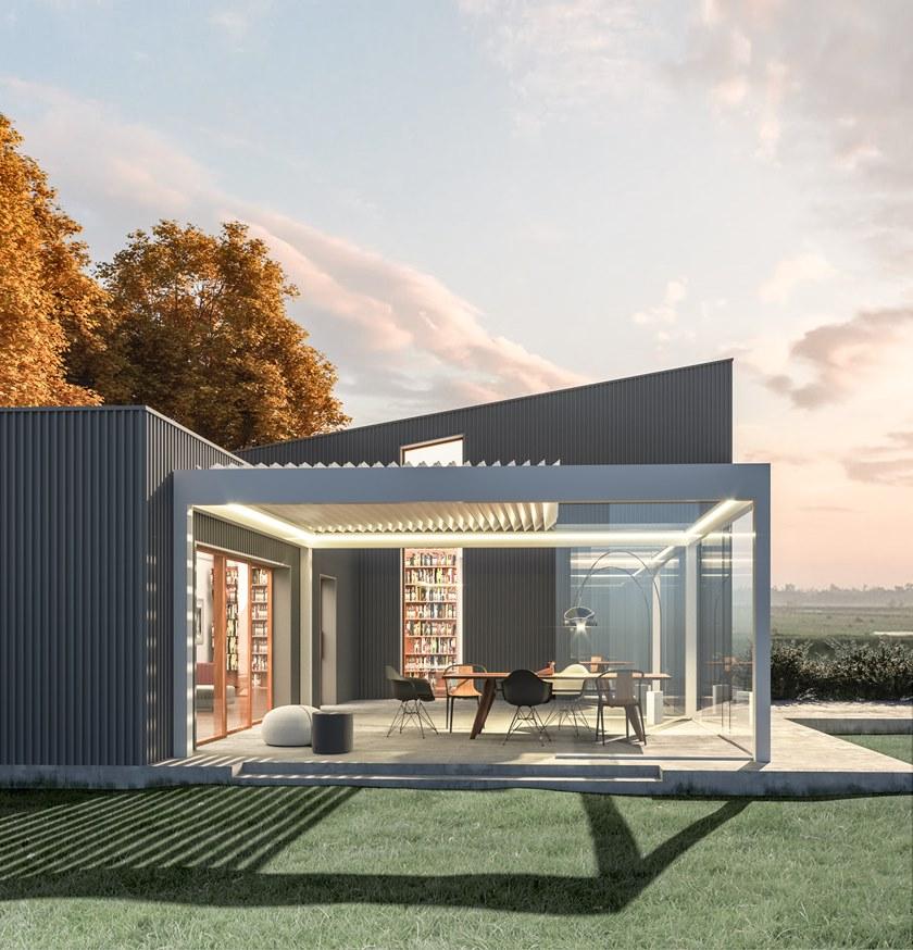 SUNROOM Пергола с регулируемыми жалюзи и сдвижной крышкой Outdoor /pergole bioclimatiche sun-id-1495704 - Вид №4