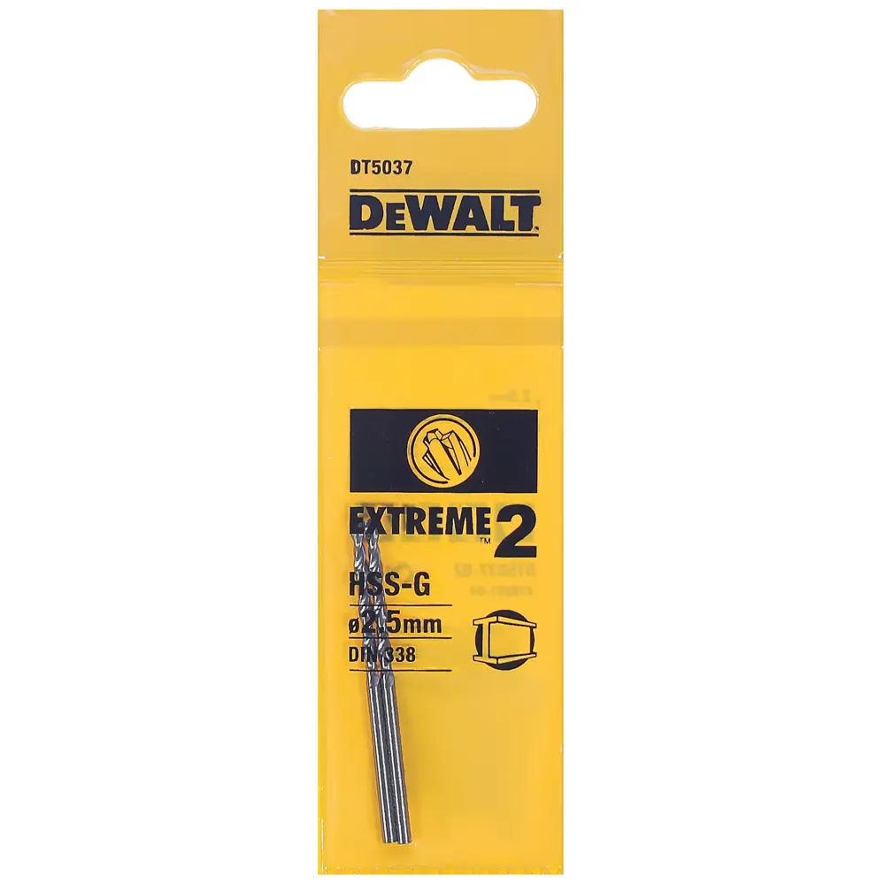 Сверло по металлу HSS-G 2.5х57 мм DeWalt Extreme 2 DT5037 81970410 STLM-2210617  - Вид №2