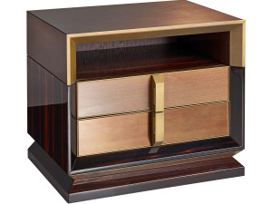 Прямоугольная тумбочка из черного дерева с ящиками