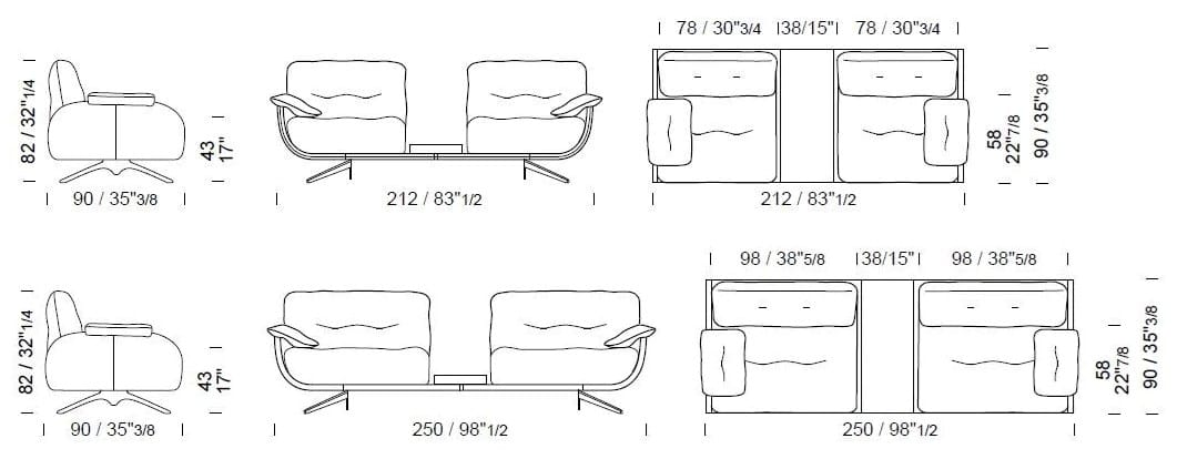 2-местный кожаный диван Borzalino Ayton ARCH-00025459 - Вид №3
