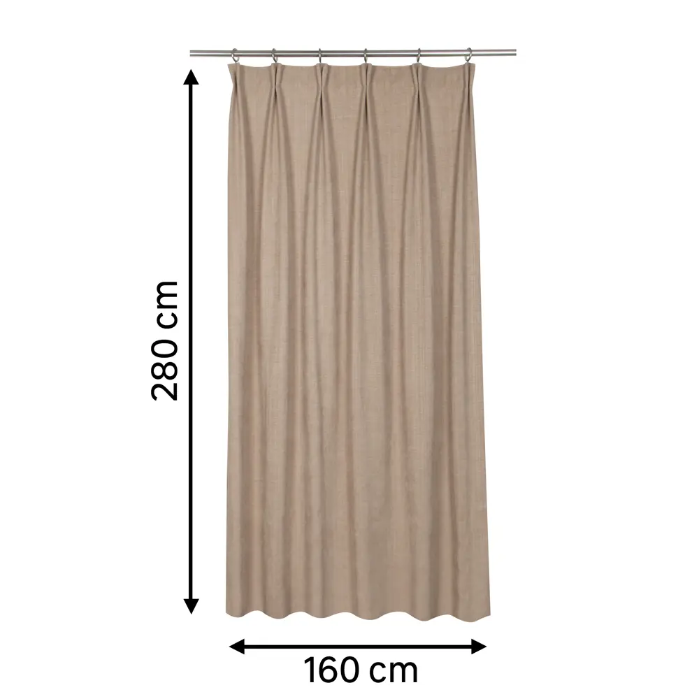 Штора на ленте Inspire Vuori 160x280 см цвет бежевый STLM-2194862 - Вид №1