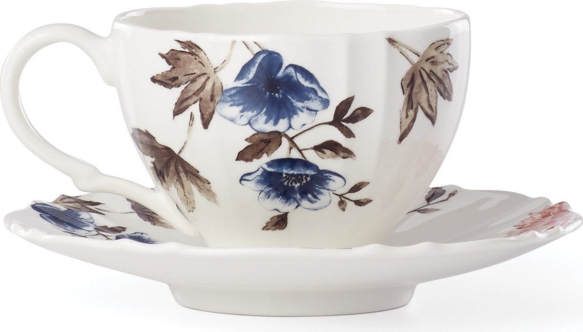 10660496 Lenox Чашка чайная с блюдцем Lenox "Цветущая лоза" 210мл Фарфор 