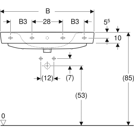 501.725.00.1 Накладная раковина Geberit Renova Plan Geberit  - Вид №3