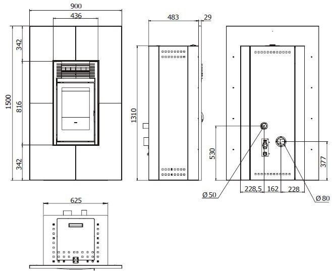 MCZ Пеллетная печь из стали и абсолютно черного цвета sun-id-1355416 - Вид №2