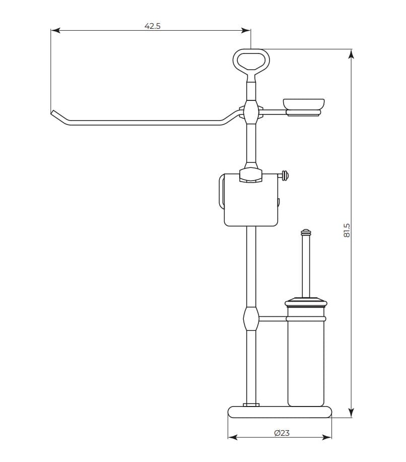 Латунная туалетная щетка / держатель для туалетных принадлежностей / держатель для полотенец Gaia Mobili Complements ARCH-00141367 - Вид №2