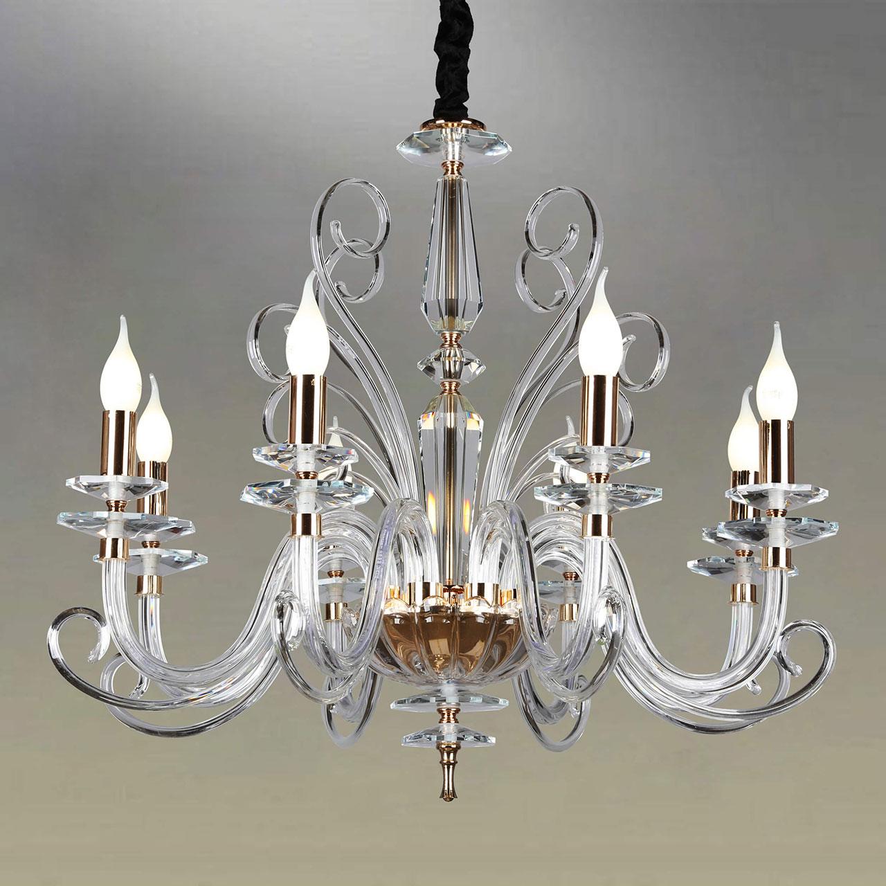 Подвесная люстра Omnilux Azzagulta OML-70313-08 OMNILUX ДИЗАЙНЕРСКИЕ, AZZAGULTA GOLD 187083 Золотой  - Вид №1